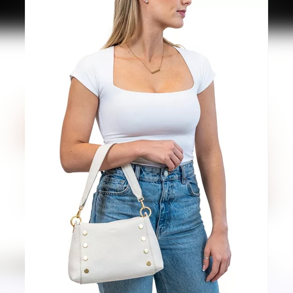 Hammitt Bryant Medium Leather Shoulder/Crossbody Bag – White